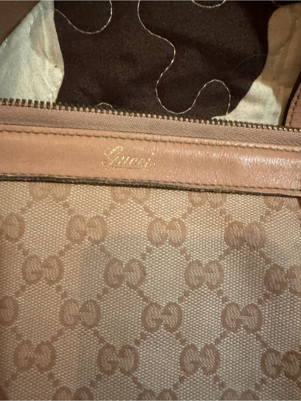 Gucci Crystal Abbey Monogram Canvas Tote with Leather Trim - Picture 3 of 16